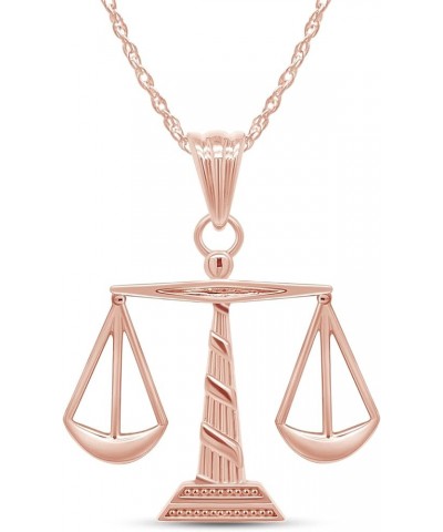 14K Gold Over 925 Sterling Silver Scales of Justice Pendant Necklace rose-gold-plated-silver $22.00 Necklaces