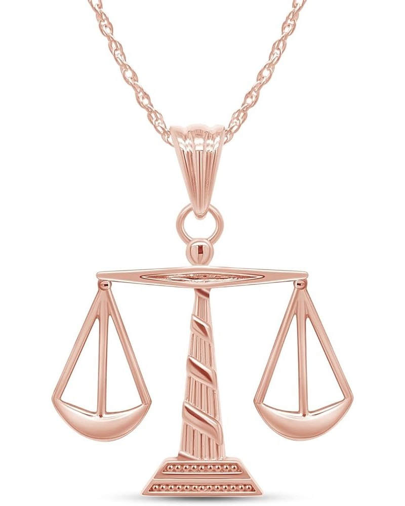 14K Gold Over 925 Sterling Silver Scales of Justice Pendant Necklace rose-gold-plated-silver $22.00 Necklaces