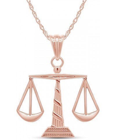 14K Gold Over 925 Sterling Silver Scales of Justice Pendant Necklace rose-gold-plated-silver $22.00 Necklaces