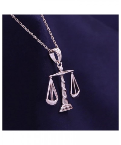 14K Gold Over 925 Sterling Silver Scales of Justice Pendant Necklace rose-gold-plated-silver $22.00 Necklaces