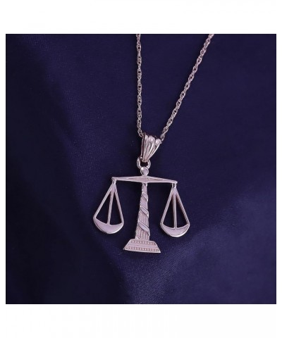 14K Gold Over 925 Sterling Silver Scales of Justice Pendant Necklace rose-gold-plated-silver $22.00 Necklaces