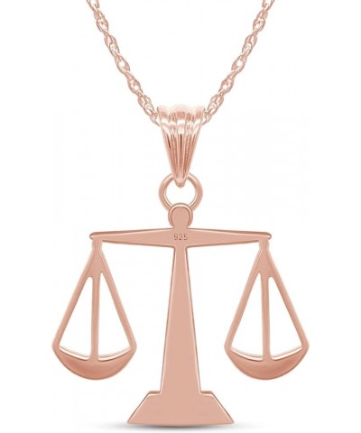 14K Gold Over 925 Sterling Silver Scales of Justice Pendant Necklace rose-gold-plated-silver $22.00 Necklaces