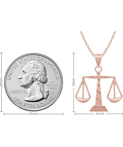 14K Gold Over 925 Sterling Silver Scales of Justice Pendant Necklace rose-gold-plated-silver $22.00 Necklaces