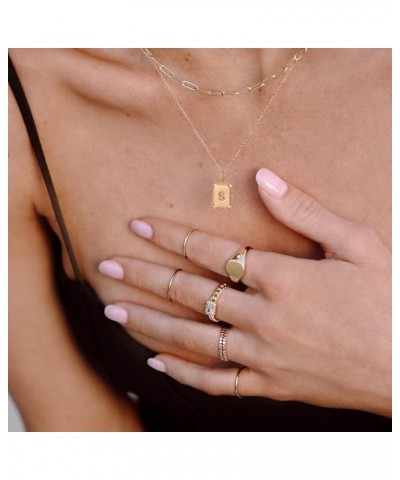 ??????? ???????? ??? ????? ????? 14K Dainty Gold ??????? ????????? ????? ?????? ???????? Diamond Tag A-Z Personalized Monogra...