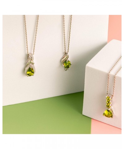 Peridot Pendant Necklace for Women 925 Sterling Silver, Natural Gemstone, 1.25 Carats Oval Shape 8x6mm, with 18 inch Chain $1...