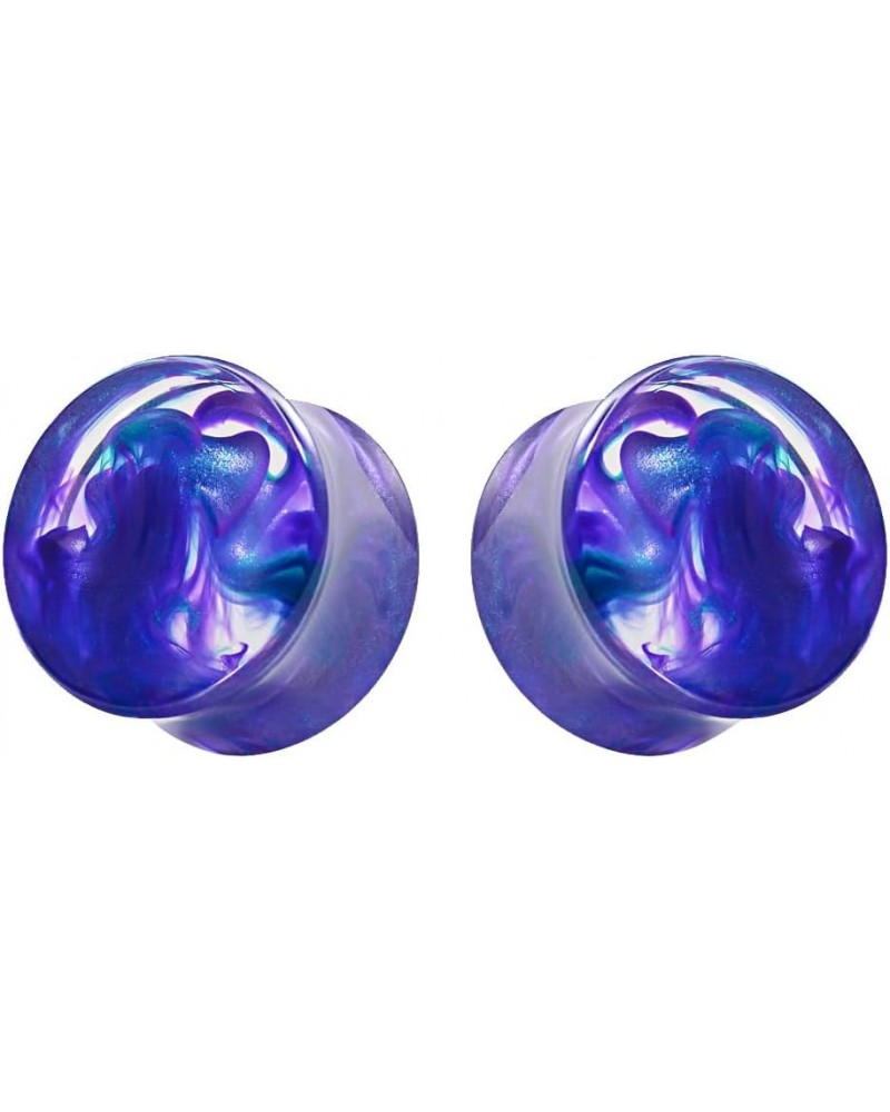 1 Pair Acrylic Smoke Solid Double Flare Ear Gauges Tunnels 8mm-25mm Stretcher PurpleGreen Grey Red Woman Man Body Piercing Je...