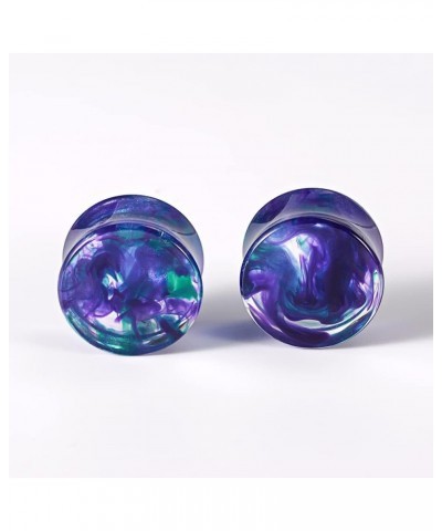 1 Pair Acrylic Smoke Solid Double Flare Ear Gauges Tunnels 8mm-25mm Stretcher PurpleGreen Grey Red Woman Man Body Piercing Je...