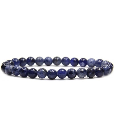 Gem Semi Precious Gemstone 6mm Round Beads Stretch Bracelet 7" Unisex Blue Sodalite $7.14 Bracelets