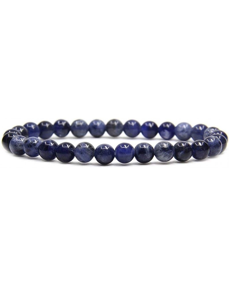 Gem Semi Precious Gemstone 6mm Round Beads Stretch Bracelet 7" Unisex Blue Sodalite $7.14 Bracelets