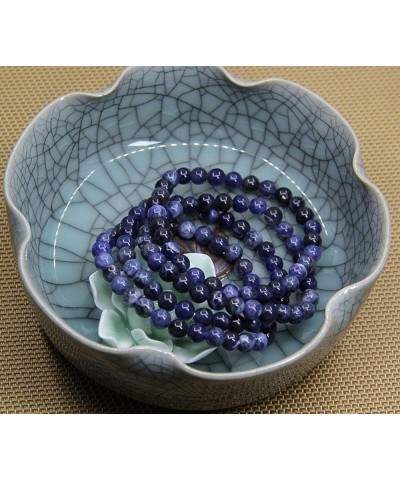 Gem Semi Precious Gemstone 6mm Round Beads Stretch Bracelet 7" Unisex Blue Sodalite $7.14 Bracelets