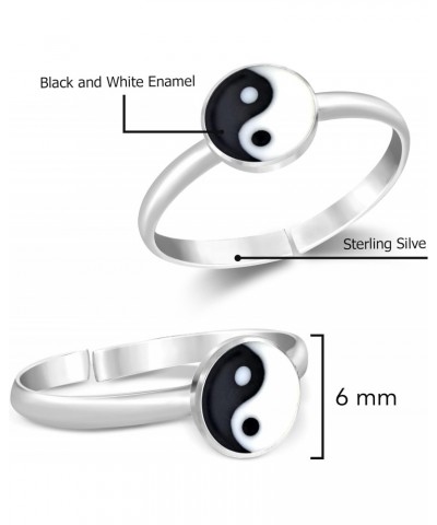 Cute Yin Yang Balance .925 Sterling Silver Toe Ring or Pinky Ring $8.68 Body Jewelry