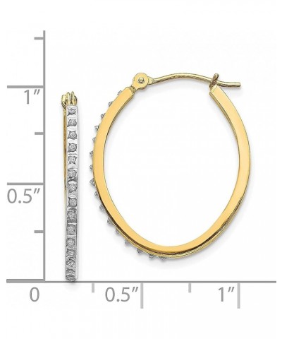 14K White Gold Diamond Oval Twist Hinged Hoop Earrings 14K Yellow Gold - 29mm - 1.14 inch $88.98 Earrings