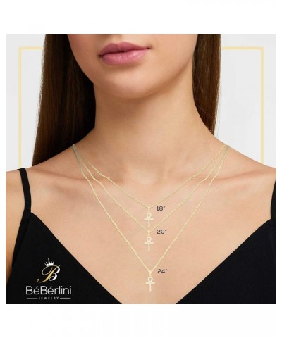 Cross Anchor Ankh Charm Pendant 14K Gold Filled Rope Box Curb Chain Necklace Set Lobster Clasp Fashion Cubic Zirconia Jewelry...