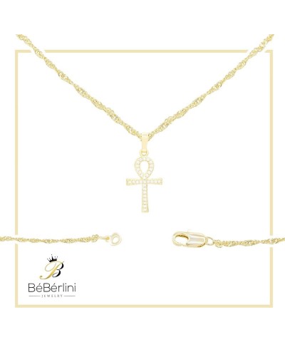 Cross Anchor Ankh Charm Pendant 14K Gold Filled Rope Box Curb Chain Necklace Set Lobster Clasp Fashion Cubic Zirconia Jewelry...