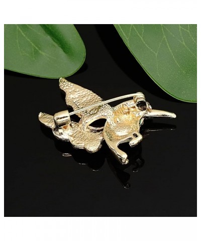 Crystal Bird Brooch Pin Rhinestone Animal Clothing Corsage for Women Hummingbird - Green $9.00 Brooches & Pins