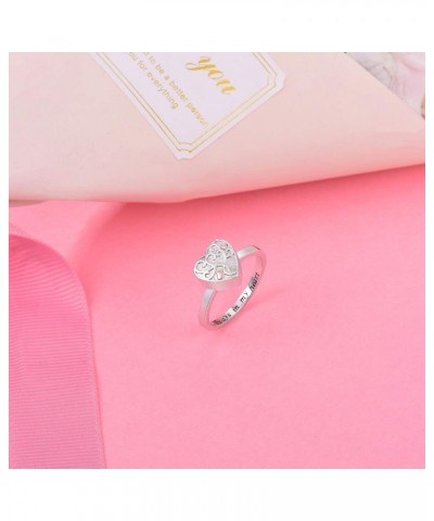 925 Sterling Silver Heart Tree of Life Flower Cremation Urn Ring for Ashes for Women Hold Loved Ones Finger Ring Memorial Kee...