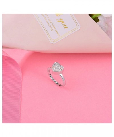 925 Sterling Silver Heart Tree of Life Flower Cremation Urn Ring for Ashes for Women Hold Loved Ones Finger Ring Memorial Kee...