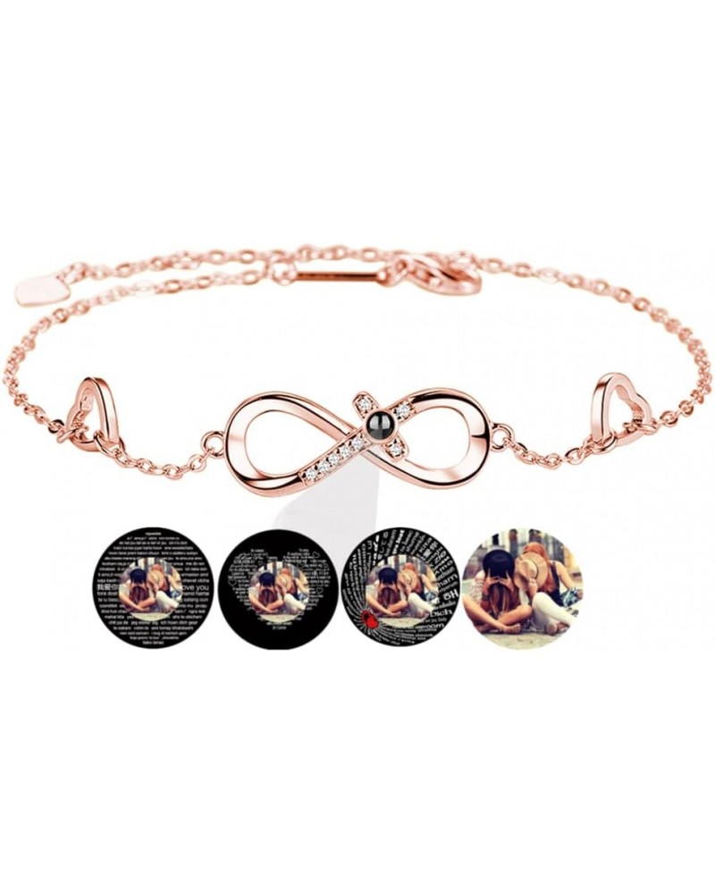 Personalized Photo Projection Bracelet Custom infinityr Charm Bracelets with Picture Inside I Love You Bracelet 100 Languages...