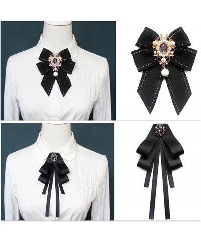 Women's Unisex Bow Tie Brooch Ladies Pearl Crystal Pendant Lapel Pin Shirt Tie Bow Tie Suit Accessories One size 19 $25.32 Br...