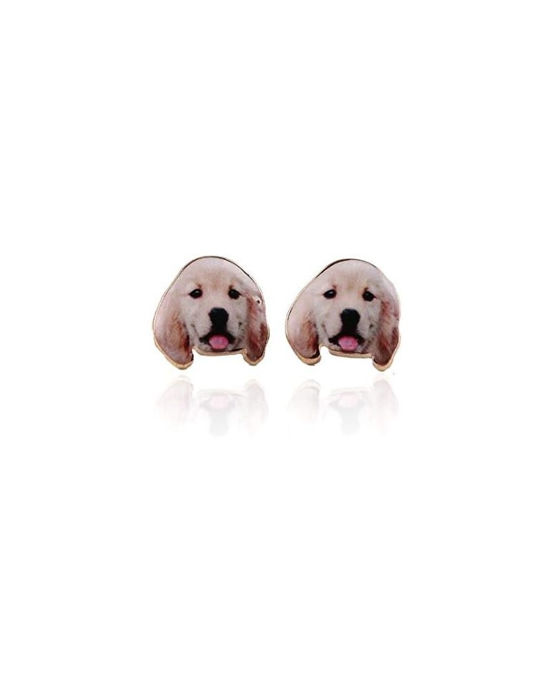 Golden Labrador Retriever Puppy Dog Stud Earrings Enamel From the Ginger Lyne Collection $10.70 Earrings