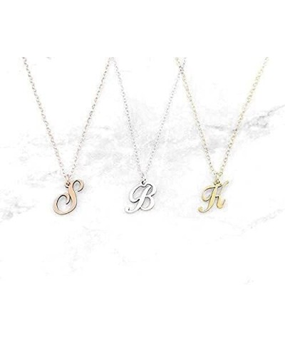 A-Z Letter Pendant Necklace for Women 14k Gold/Rose Gold Plated or 925 Sterling Silver Cute Pretty Dainty Girls Women's Capit...