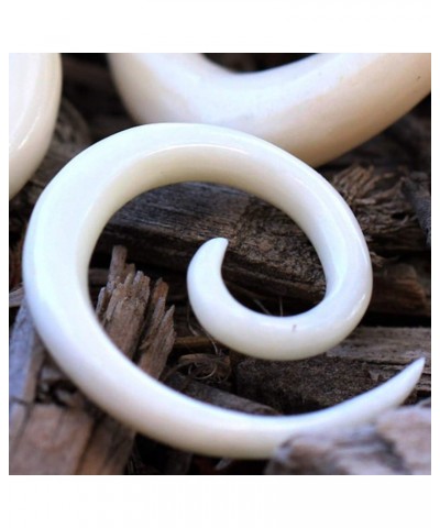 Organic White Buffalo Bone Spiral Taper 2GA $16.81 Body Jewelry