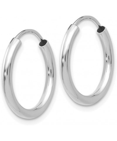 14k Yellow White Rose Gold Polished Round Endless 2mm Hoop Earrings White Gold 18mm $47.49 Earrings