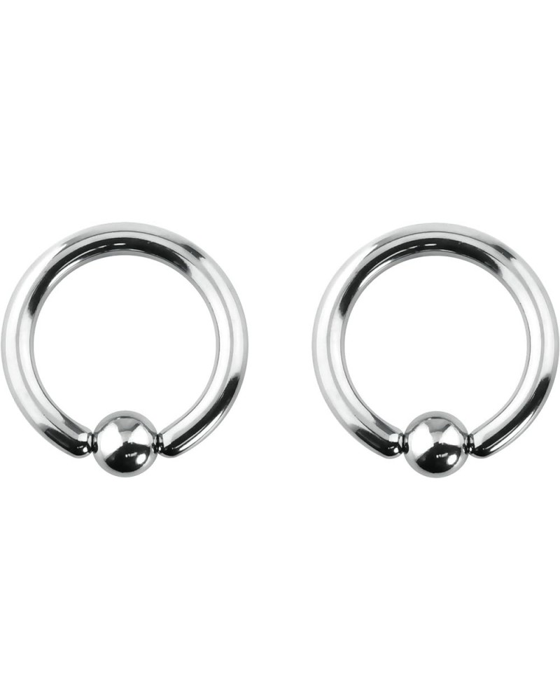 12G-OG Surgical Steel Piercing Hoops Large Gauge Size Captive Bead Body Piercing Rings 2pcs (Select Gauge/Diameter) 8g 16mm, ...