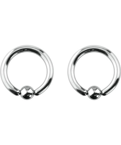 12G-OG Surgical Steel Piercing Hoops Large Gauge Size Captive Bead Body Piercing Rings 2pcs (Select Gauge/Diameter) 8g 16mm, ...