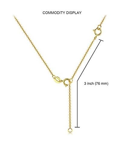 14K Solid Gold Chain Necklace Extender 3 Inch, Delicate Durable Adjustable Gold Chain Extender for Gold Necklace Bracelet Yel...