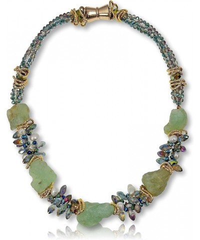 Genuine Gemstone Collar Necklace. 20" chunky necklace is a stunning blend of natural stones and crystals. Peridot $20.40 Neck...