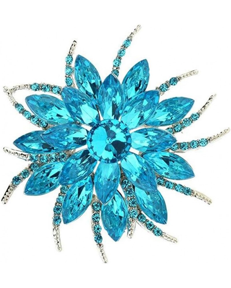 Fashion Brooch Blooming Flowers Tear Brooch Pin in Crystal Alloy, Jewelry Gift For Women Men Light Blue $10.12 Brooches & Pins