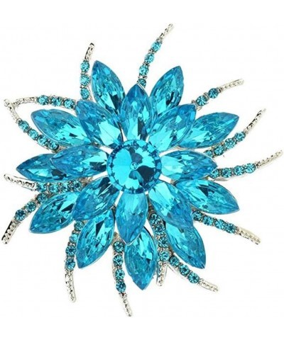 Fashion Brooch Blooming Flowers Tear Brooch Pin in Crystal Alloy, Jewelry Gift For Women Men Light Blue $10.12 Brooches & Pins