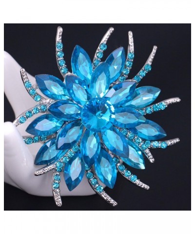 Fashion Brooch Blooming Flowers Tear Brooch Pin in Crystal Alloy, Jewelry Gift For Women Men Light Blue $10.12 Brooches & Pins