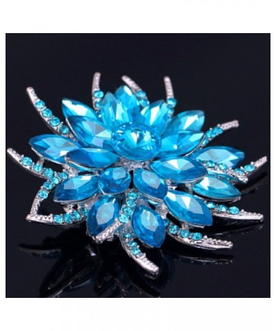 Fashion Brooch Blooming Flowers Tear Brooch Pin in Crystal Alloy, Jewelry Gift For Women Men Light Blue $10.12 Brooches & Pins