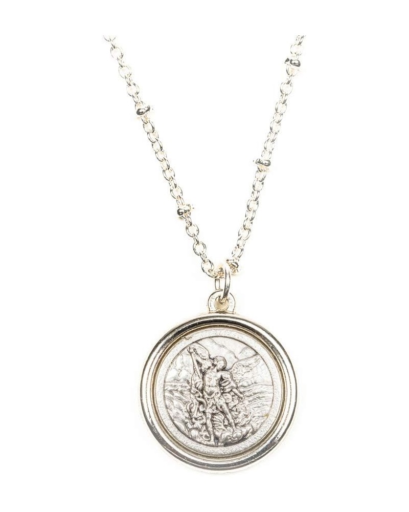 Protection Armor of Faith Necklace - with St. Christopher and Archangel Michael double-sided medallion with stationed chain $...