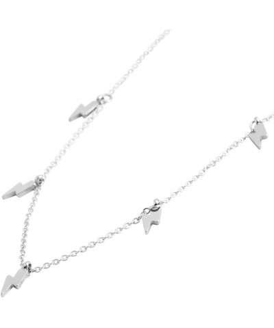 Edforce 18k Gold Plated Lightning Bolt Pendant Necklace, 15"+2" Extender Silver $10.19 Necklaces