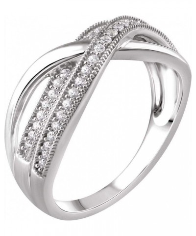 Solid 14k White Gold 1/4 Cttw Diamond Criss-Cross X-Shape Ring Band (.25 Cttw) (Width - 8.2mm) 14k White Gold $458.00 Rings