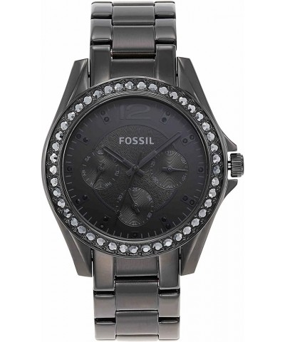 Riley Women's Watch with Crystal Accents and Stainless Steel Bracelet Band Black $60.80 Necklaces