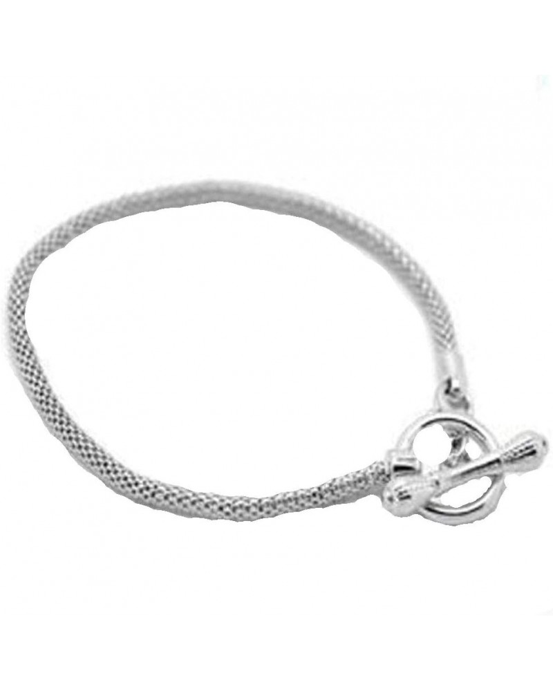 Silver Tone Toggle Clasp Bracelet,9 Inches $8.69 Bracelets