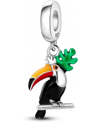 Toucan Bird Dangle Charm For Bracelet, Sterling Silver Charm, Toucan Charm, Christmas Gift Charm $17.99 Bracelets