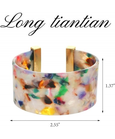 Acrylic Bangle Bracelet Teen Girl Gifts Trendy Stuff Chunky Bracelets for Women Colorful Irregular Resin Wristbands Retro Wid...