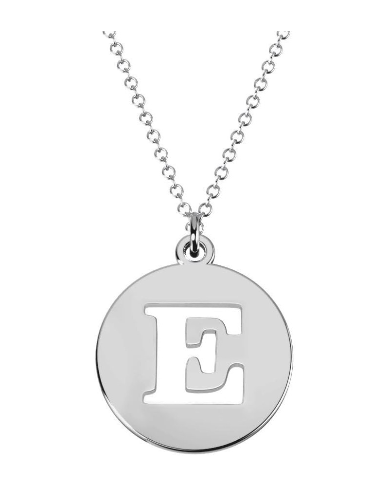 10K White Gold Intial Disc Cutout Pendant by JEWLR 16.0 Inches E $91.35 Necklaces