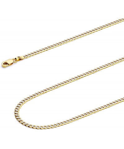 14K Hollow Gold Cuban Link Curb Chains (Select Options) 16 Inches White And Yellow Gold $124.20 Necklaces