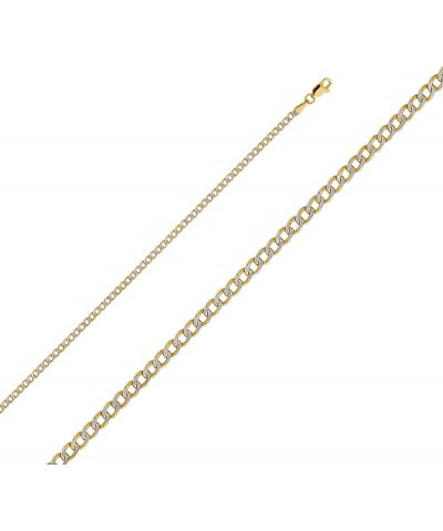 14K Hollow Gold Cuban Link Curb Chains (Select Options) 16 Inches White And Yellow Gold $124.20 Necklaces