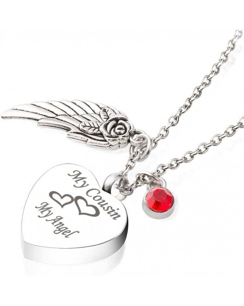 Cremation Jewelry for Ash Angel Wing Birthstone Urn Necklace for Men Memorial Keepsake Pendant July $18.75 Necklaces