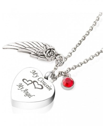 Cremation Jewelry for Ash Angel Wing Birthstone Urn Necklace for Men Memorial Keepsake Pendant July $18.75 Necklaces