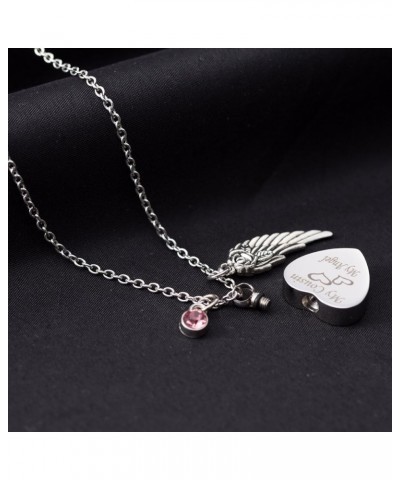 Cremation Jewelry for Ash Angel Wing Birthstone Urn Necklace for Men Memorial Keepsake Pendant July $18.75 Necklaces