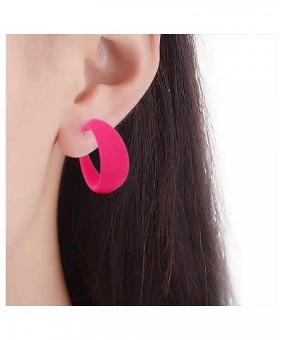 Hot Pink Earrings for Women Dangling - Layered Tassel Earrings, Bohemian Drop Stud Earrings, Rectangl Statement Earrings Ligh...