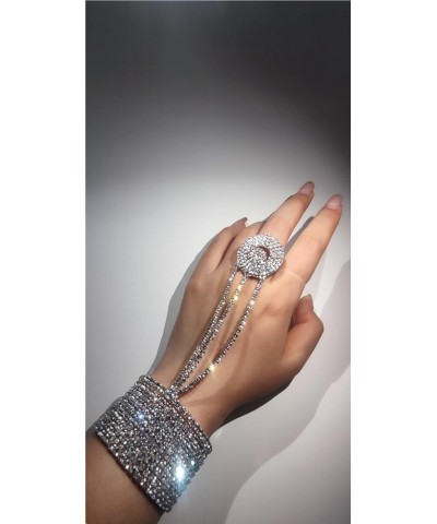 Dainty Rhinestone Crystal Hand Chain Slave Bracelet Finger Chain Bangle Bracelet Silver Silver $14.93 Bracelets